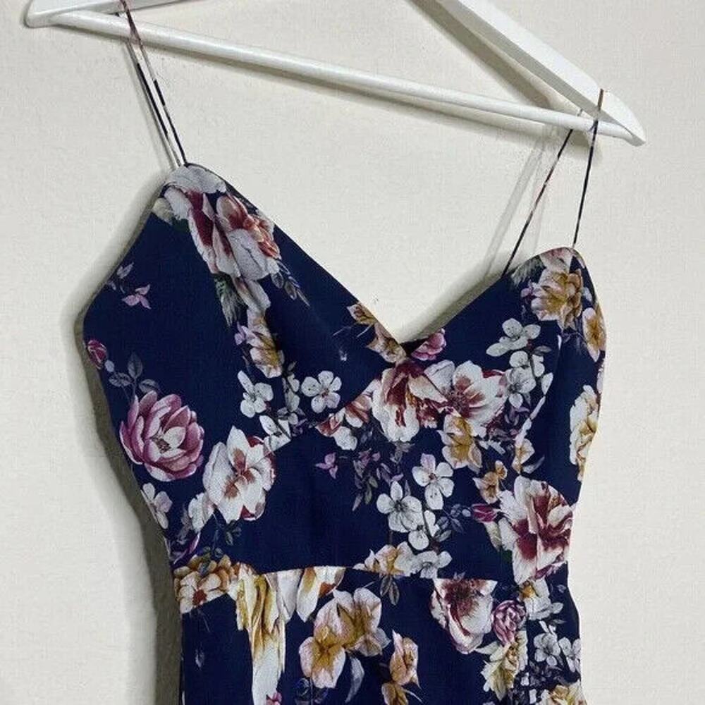Nicholas Garden Rose Floral Drawstring Leg Slit Silk Maxi Dress Sz 4 - Picture 3 of 11